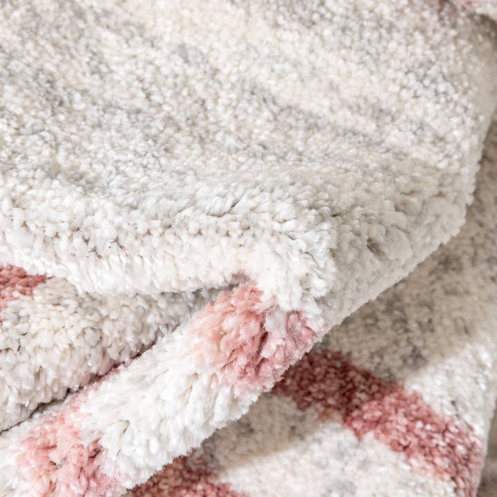 Well Woven - Wholesale Vloerkleed - Kinderen en baby - Reeve Modern Chevron zig-Zag roze ivoorkleurig kindertapijt3