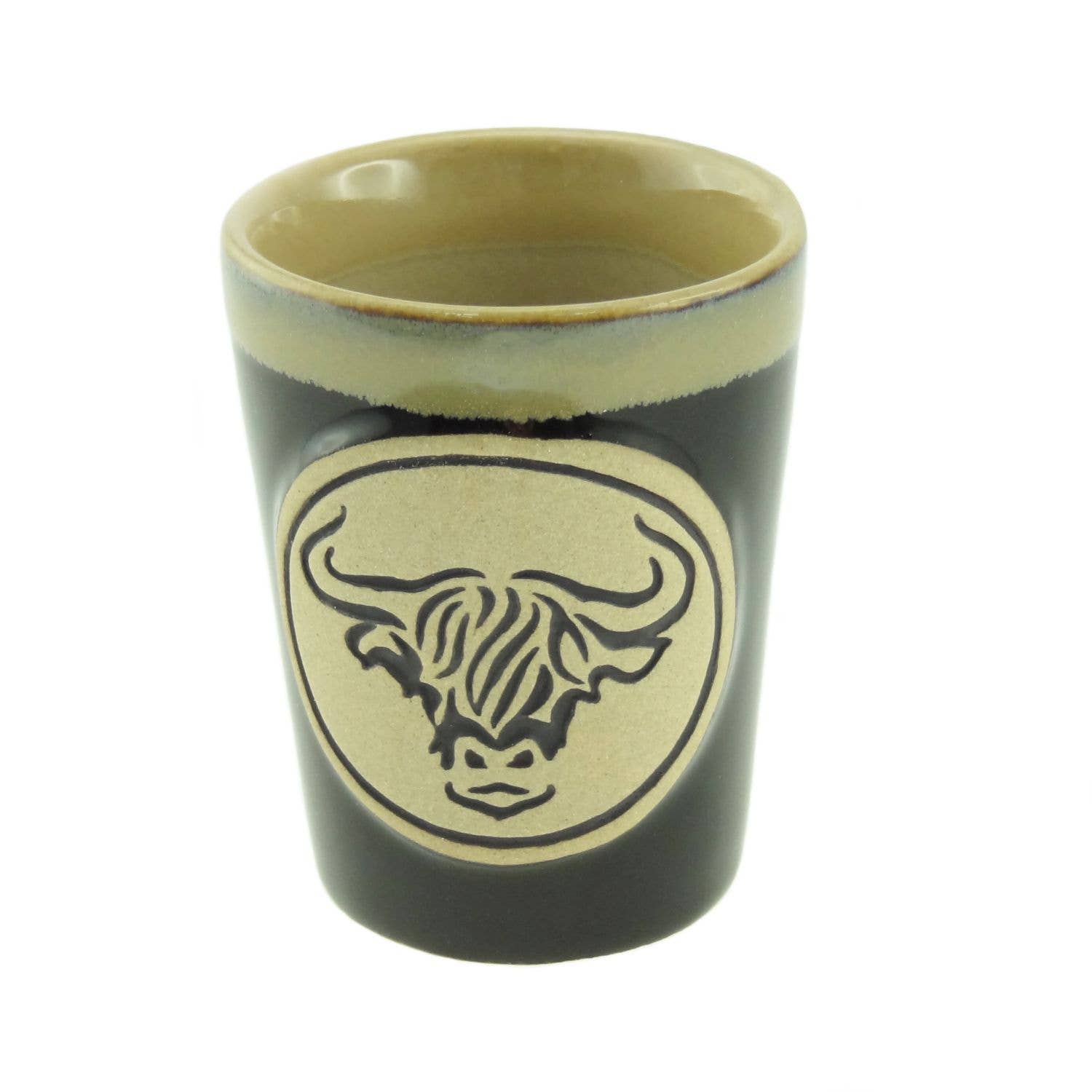 Dublin Gift Company - Wholesale Shot Glass - Highland Cow Stoneware Shot Glass - Scottish Heritage0