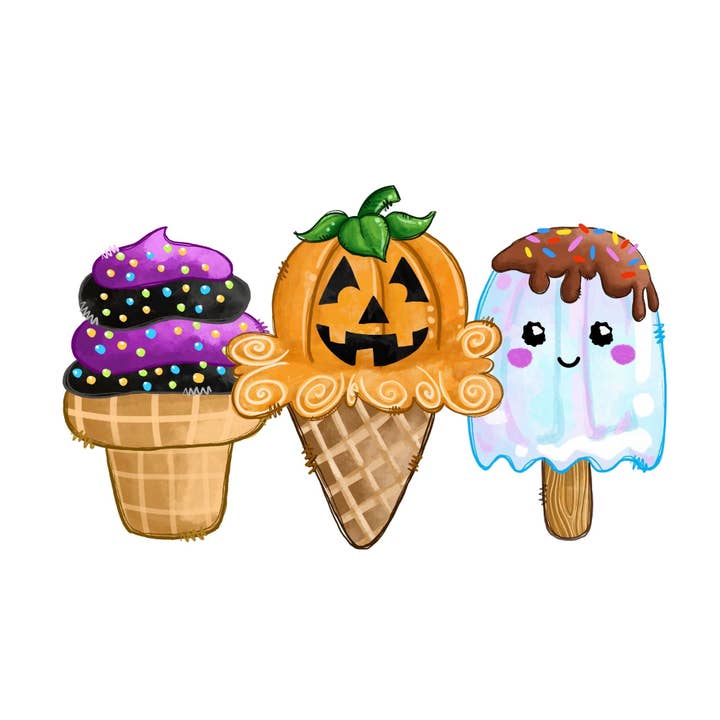 Gelato di Halloween, insegna in legno, DECOE-W-014 per la vendita all'ingrosso da parte di DecoExchange