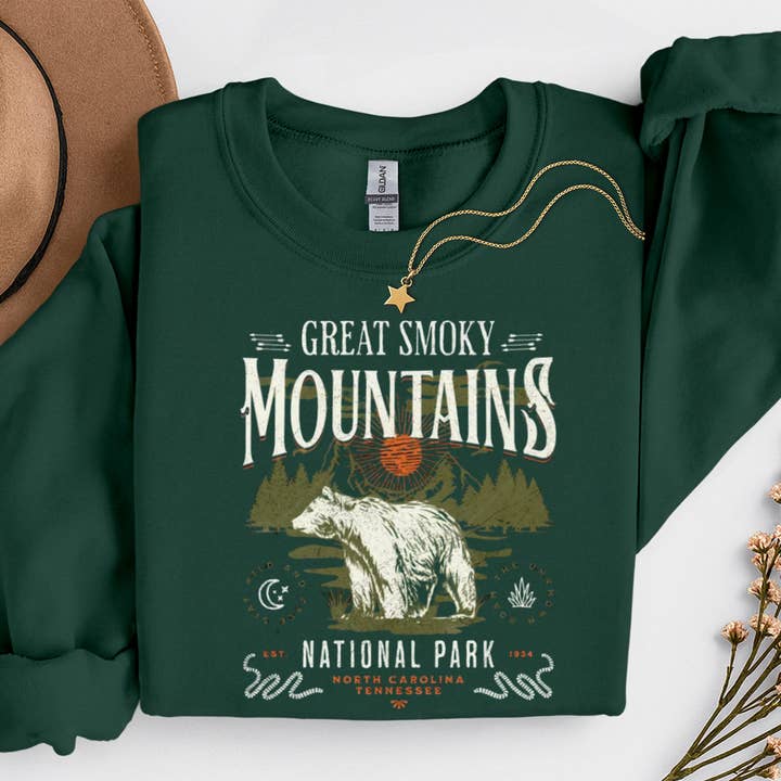 Grafisk tröja eller skjorta med Great Smoky Mountains Nationalpark för wholesale av Sam & Seb Co.
