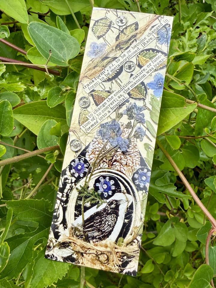 Crow Brain Transformation Collage Bookmark for wholesale by Corkscrew Curiosities