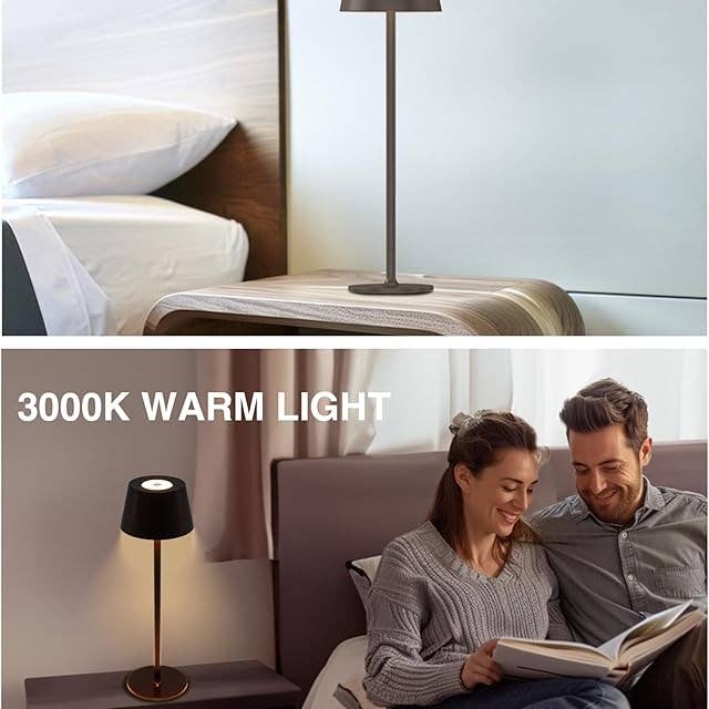 LivingTaste Home Inc - Wholesale Accent/Desk Lamp - 2-Pack Cordless 5000mAh Rechargeable LED Table Brown Lamp4