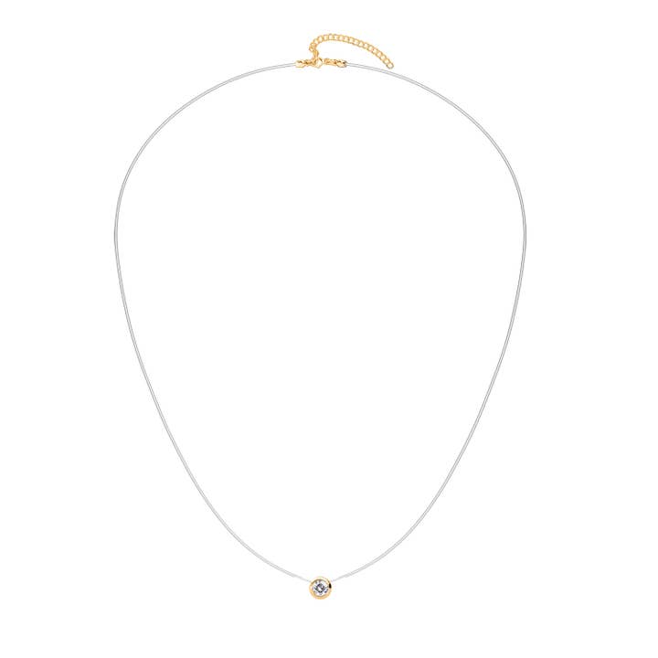 CARALI / MYC Paris - Wholesale Jewelry Set - Set of 3 Moon Invisible necklaces - Gold, Rose Gold, Silver