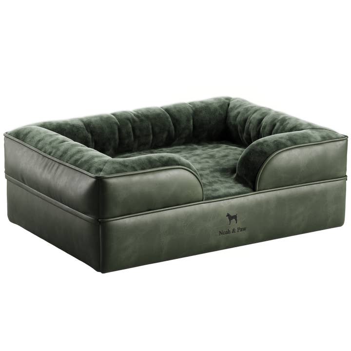 Noah and paw – wholesale Pet bed – Cat/dog – Faux Leather, Orthopedic Pet Bed, Eggshell Memory Foam, Infused with Cooling Gel, Sofa Style