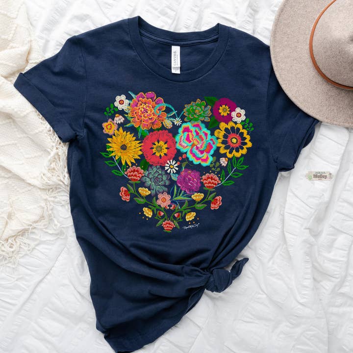 Fiesta Heart Tee for wholesale by Real McCoy Mercantile, LLC