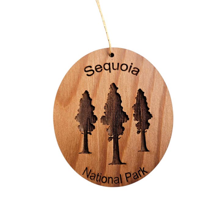 Sequoia National Park Ornament Boom Silhouet Trio Souvenir - 15330SEQ voor wholesale door Happy Wood Products