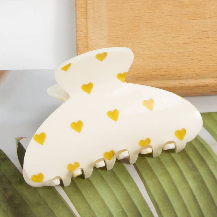 ACCITY - Wholesale Hair Clip - Women's - Mini Heart Acrylic Hair Claw,Creative Print Clip_CWAHA0678