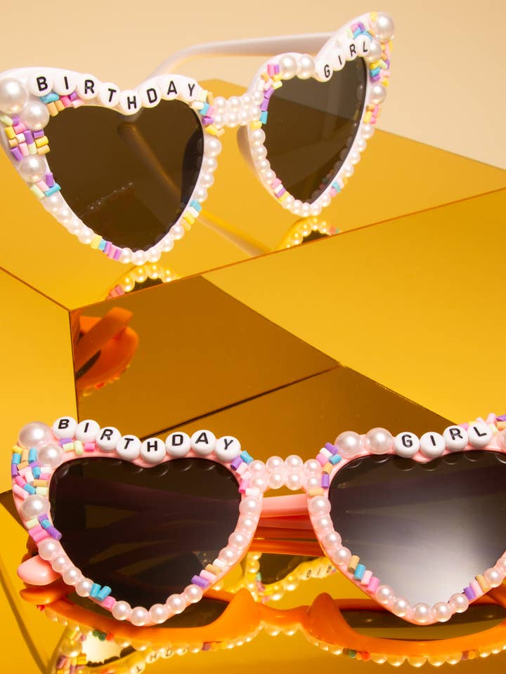 "Birthday Girl" Beaded Fashion Glasses with Decorative Pearl for wholesale by SP Sophia Collection