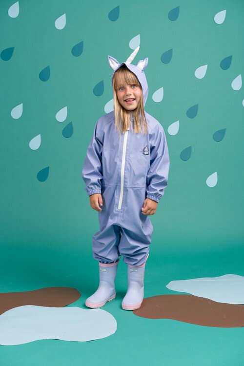 Dinoski (Roarsome Ltd) – wholesale Rain suit – Kids – Sparkle the Unicorn Puddle Suit2