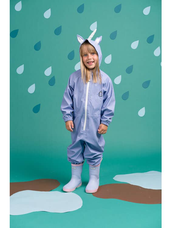 Dinoski (Roarsome Ltd) – wholesale Rain suit – Kids – Sparkle the Unicorn Puddle Suit2