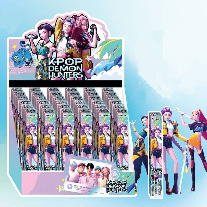 New Arrivals K-Pop Demon Hunters Blind Box Witch Black Click Gel Retractable Pen for wholesale by Auraquise