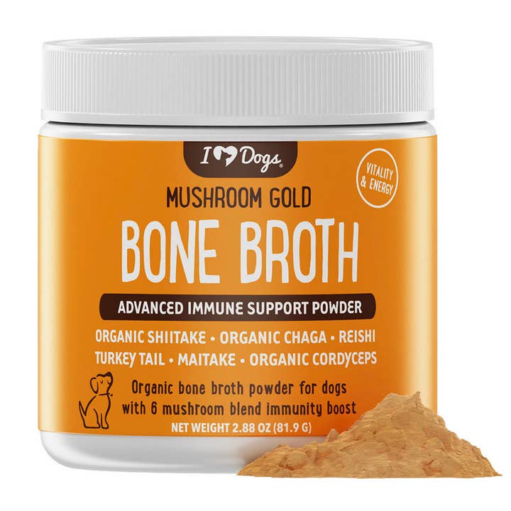 iHeartDogs.com - Wholesale Pet Supplement - Dog - iHeartDogs Mushroom Bone Broth For Dogs Immune Support Powder - 90 scoops - Faire