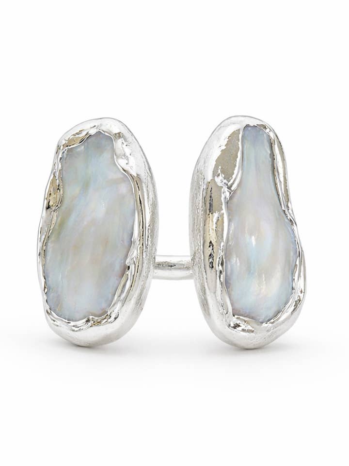 Anello Doppio Lineare - Argento per la vendita all'ingrosso da parte di Easton Elle Jewelry