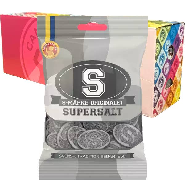 S-Märke Super Salgado 80 g x 18 unid. por atacado de Swedishcandywholesale.com