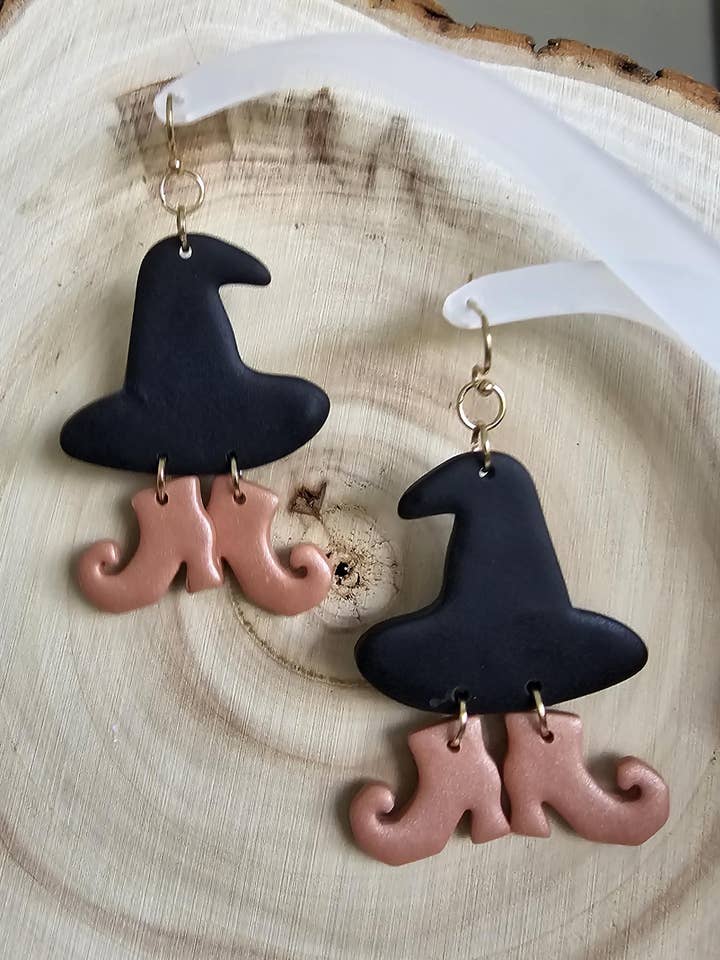 Wicked Witch Polymer Clay Dangle & Stud Earrings for wholesale by ANS Designs Co