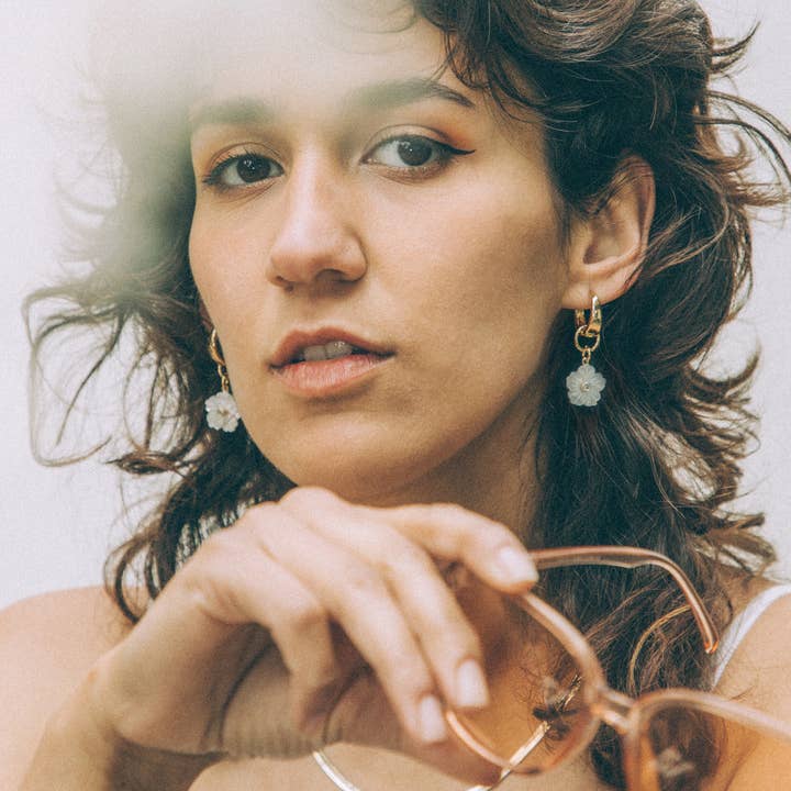 Luna Norte - Wholesale Huggie Earrings - Tulum Flora 2-in-1 Charm Huggie Hoop Earring