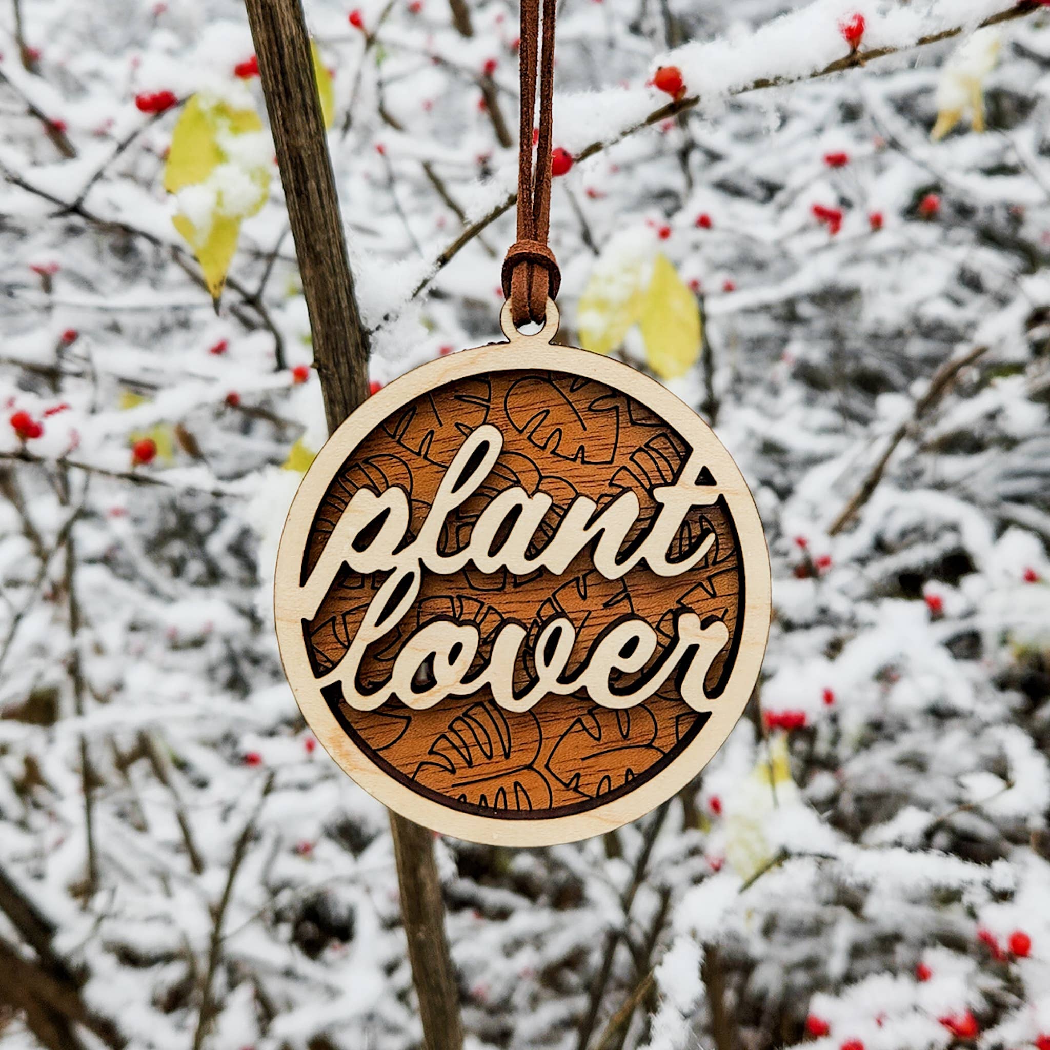 Leaf & Node - Vente Objets de décoration - Décoration de Noël Plant Lady, Lover, Dad, en bois stratifié5