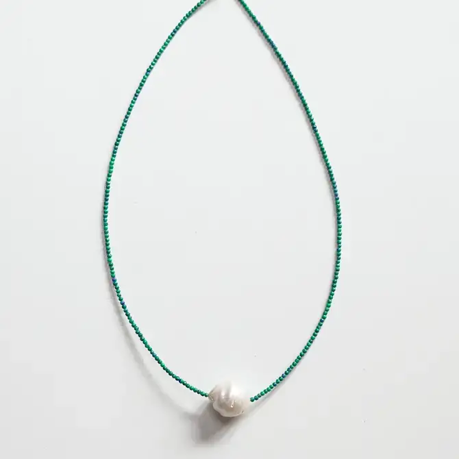 Annahmol – wholesale Beaded/pearl necklace – Petite Beaded Necklace with Baroque Pearl0