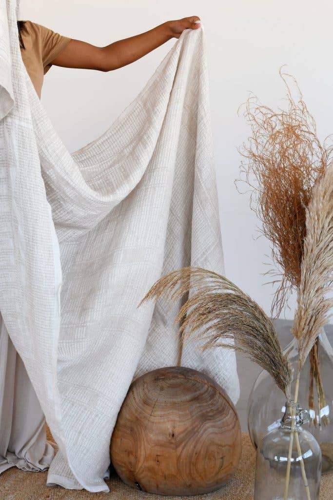 African Jacquard - Wholesale Throw blanket - 100% Linen Bogolan Bed Throws11