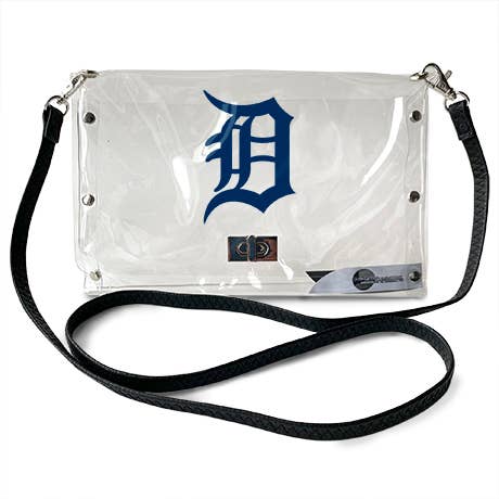 Little Earth Productions - Wholesale Crossbody Bag - Women's - MLB Detroit Tigers Clear Envelope Purse