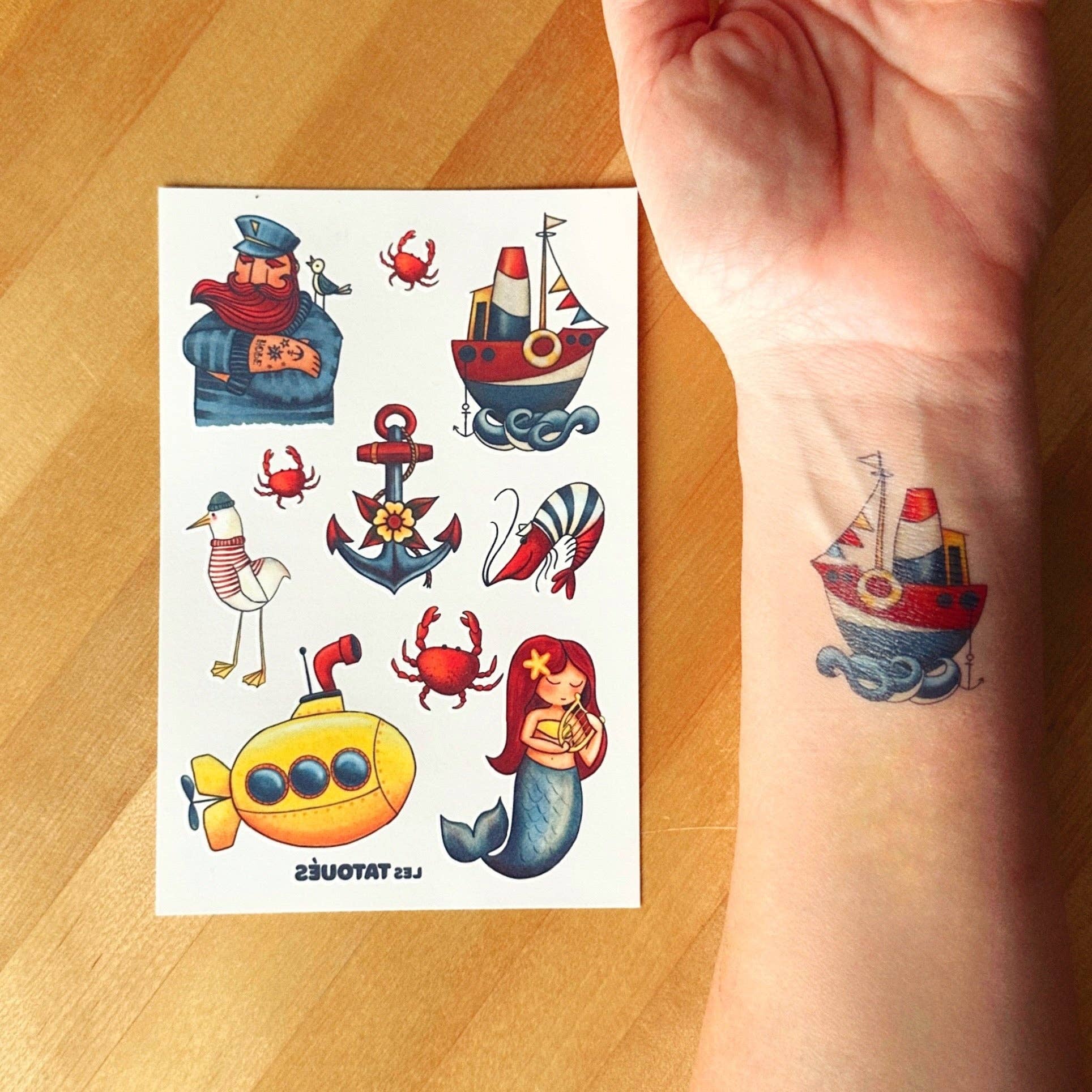 Les Tatoués - Wholesale Temporary Tattoo - Kids - The Fisherman - Temporary Tattoos1