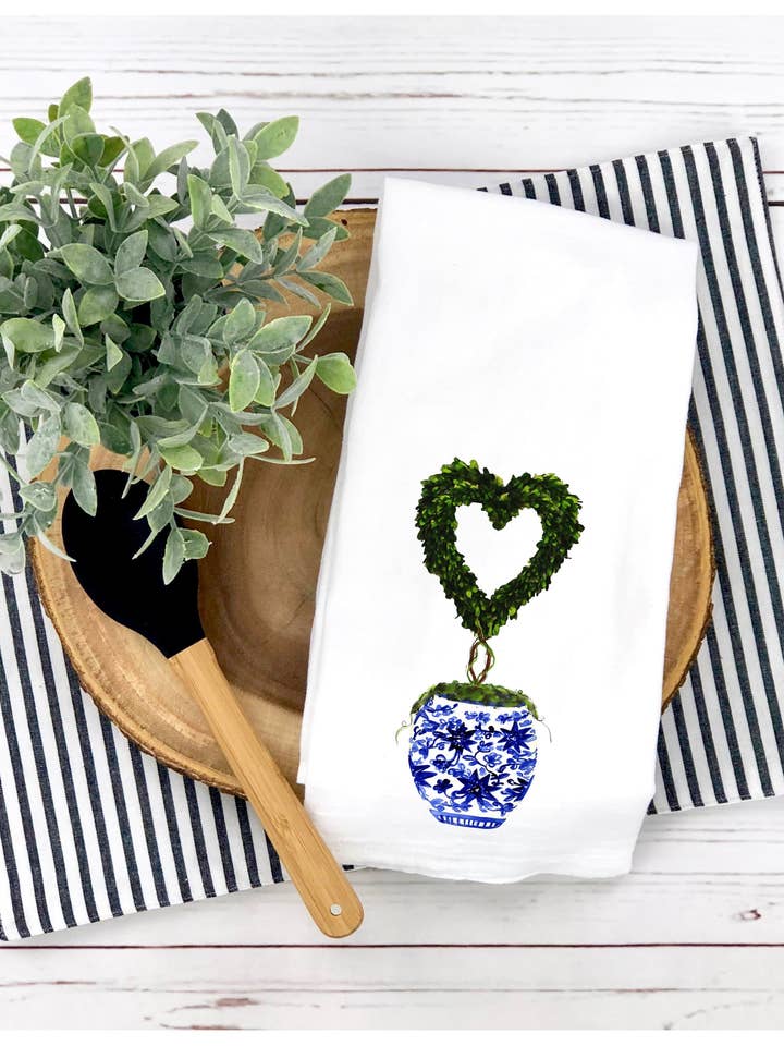 Heart Topiary Tea Towel for wholesale by Prince Design