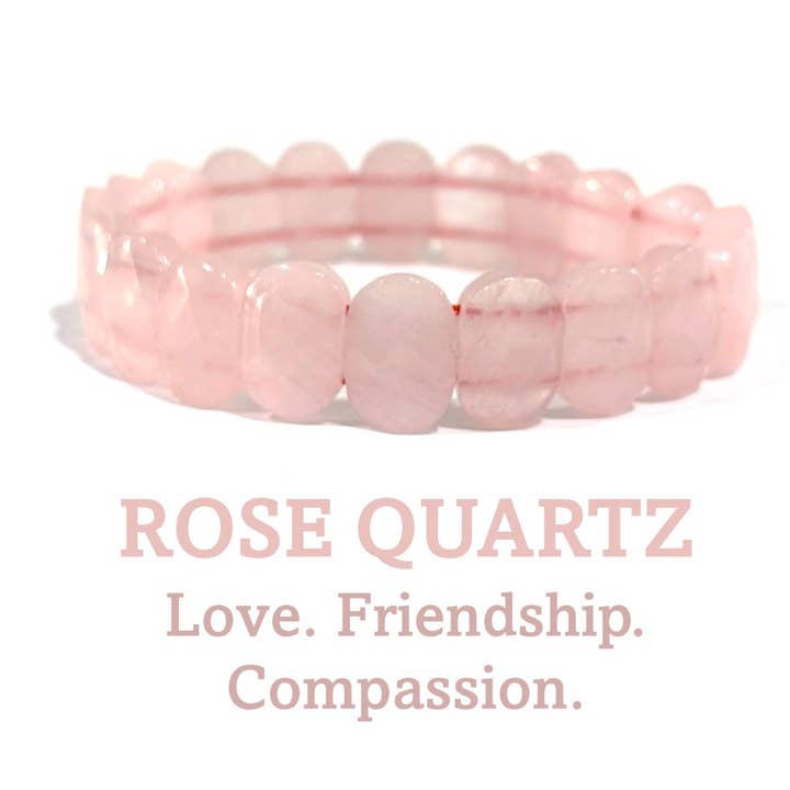 Wise Skies - Vendita all'ingrosso Bracciale con perline - Bracciale in cristallo di quarzo rosa Love Friendship Healing