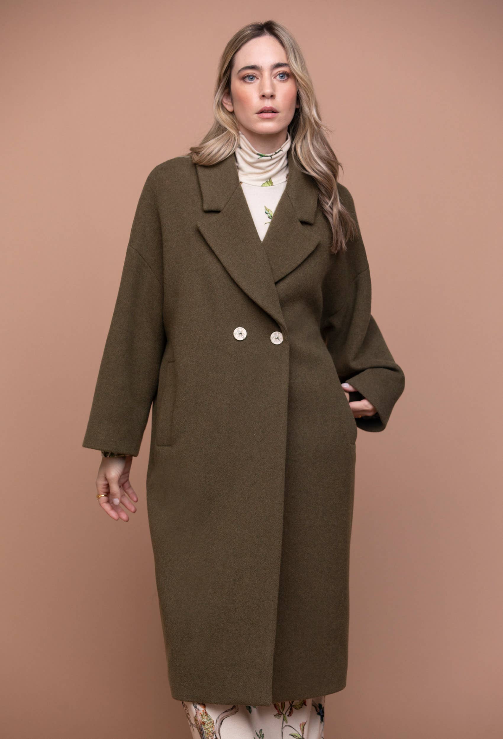 Greenkiss - Vente Manteau – femme - Manteau long oversize croisé en laine8