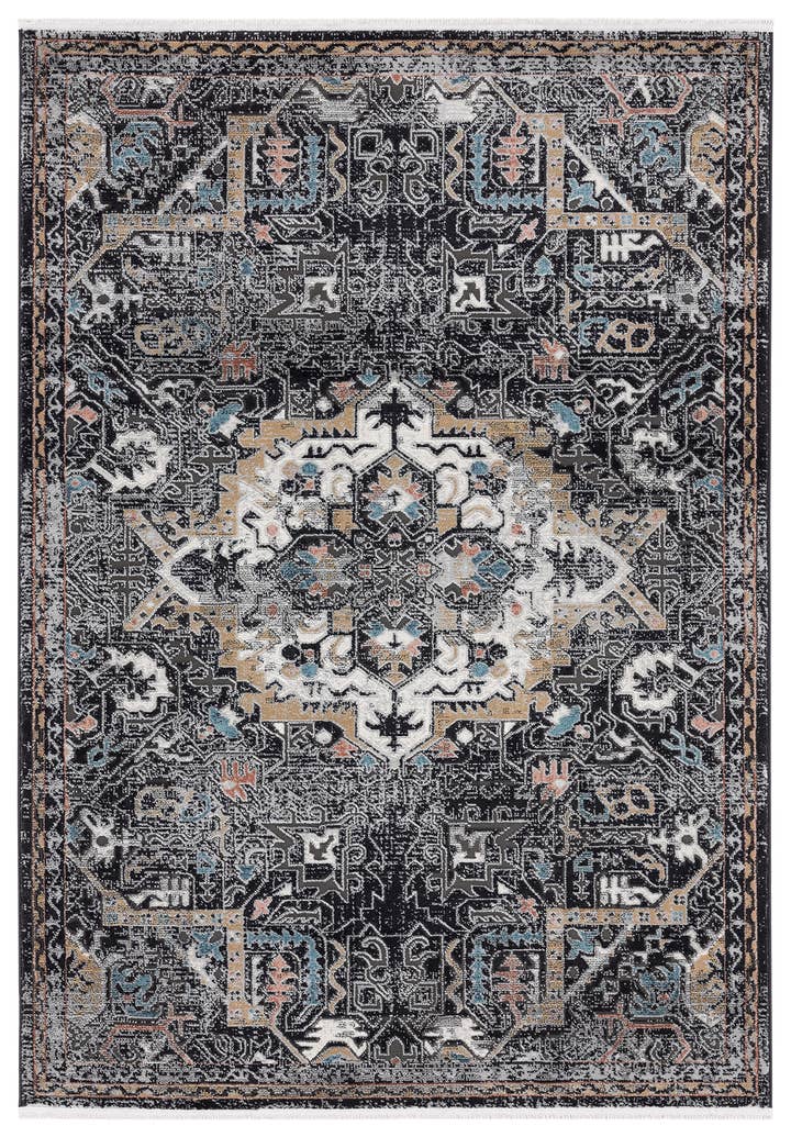 Abani Rugs - Wholesale Area Rug - Abani Azure AZR150A - Black Medallion Persian0