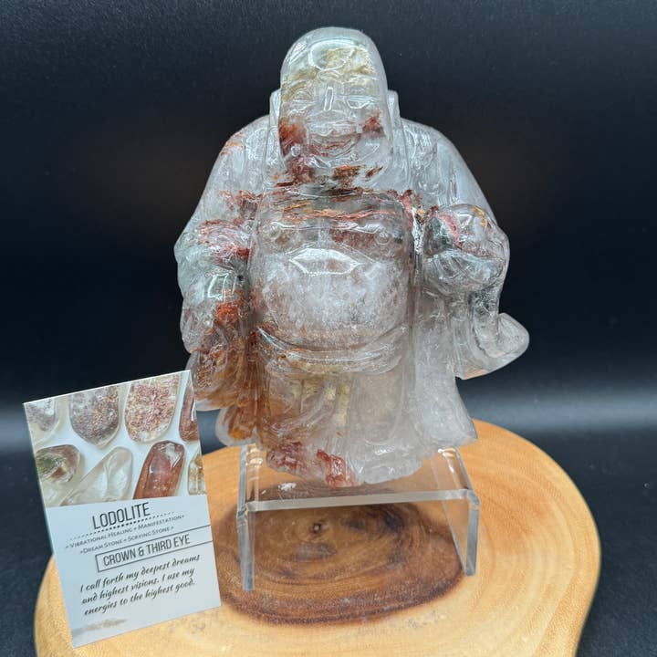 Happy Laughing Buddha Lodolite garden quartz G992 for wholesale by The 7 Directions