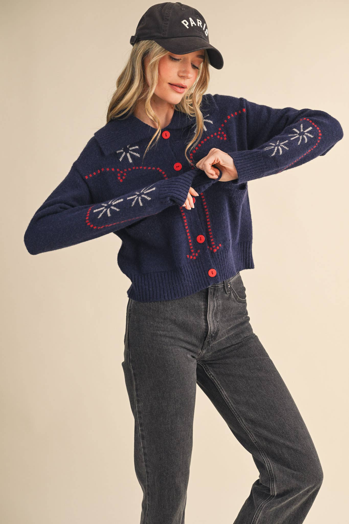 &MERCI - Wholesale Cardigan - Women's - WESTERN DESIGN SWEATER CARDIGAN MSW1121729