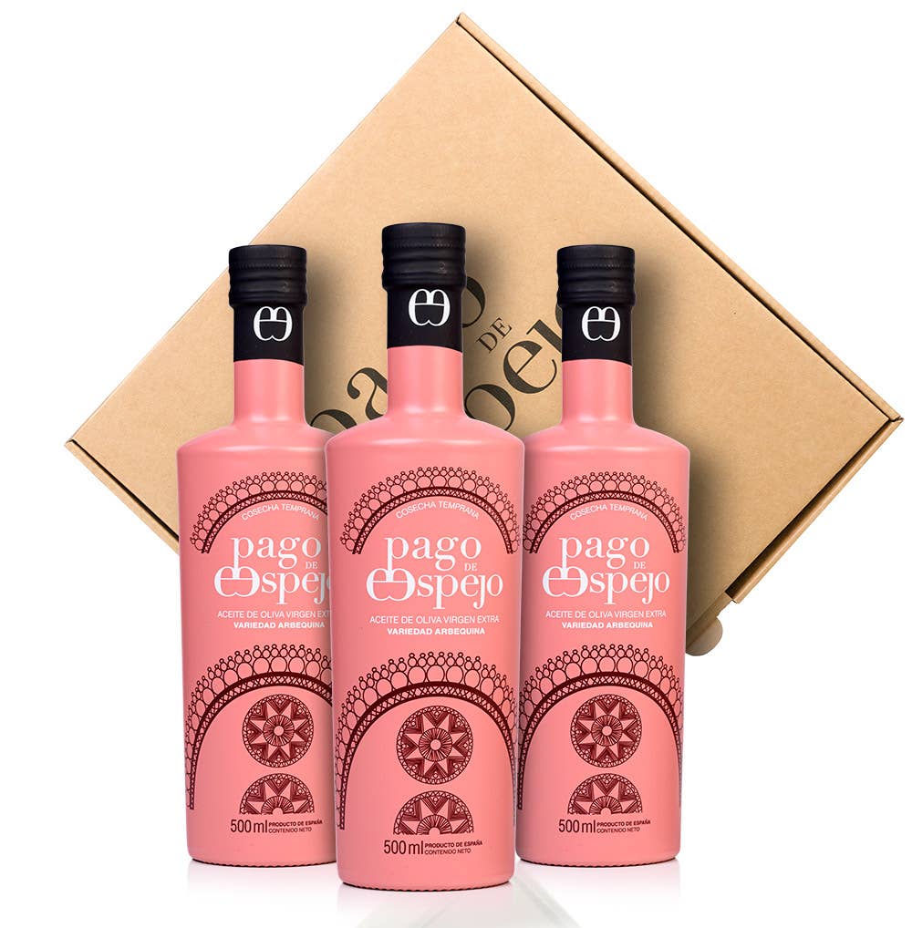 PAGO DE ESPEJO - Wholesale Olive Oil - HARVEST 25 Extra Virgin Arbequina Oil. Pack of 3* 500ml.
