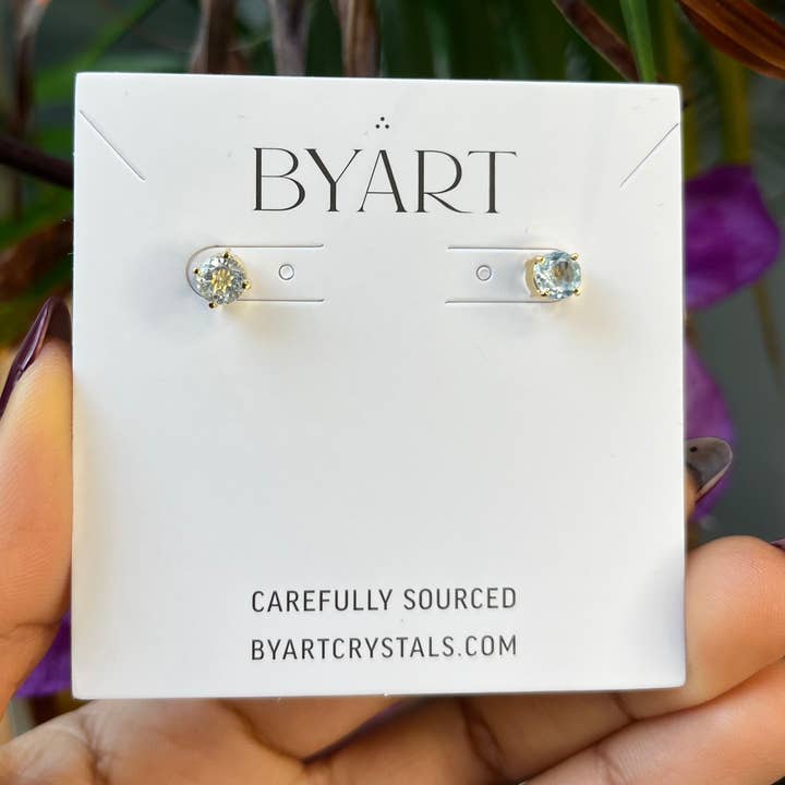 Aquamarin - Ohrstecker - Vergoldet für den Großhandel von Byart