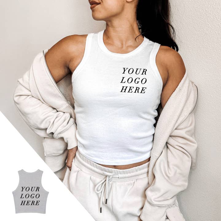 Custom LOGO Micro Rib Racer Tank // Bella Canvas, Two-Sided for wholesale by Typically Vulgar