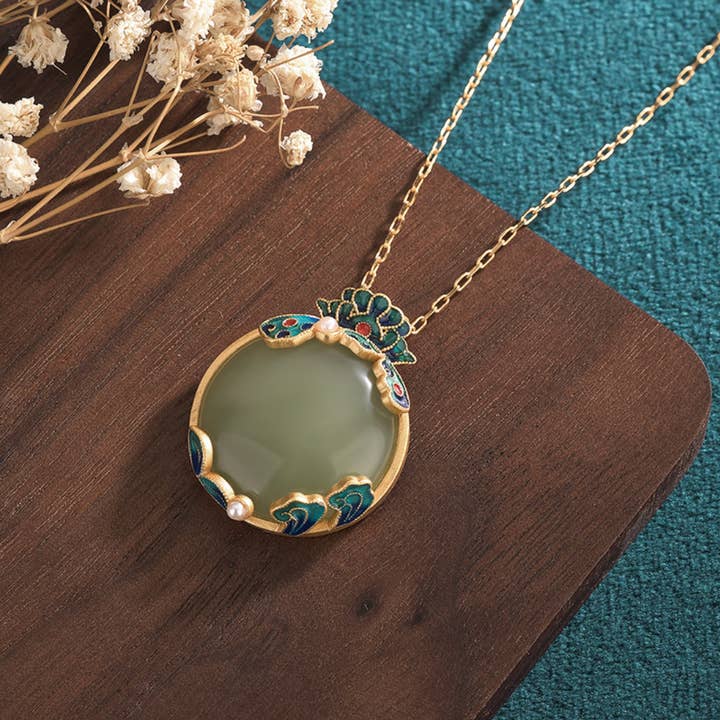 Bright MacMing - Wholesale Pendant/Charm Necklace - Asian Style Palace Time Jade Necklace