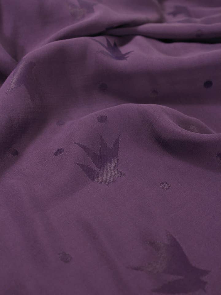 Purple Streli viscose jacquard-stof for engroshandel hos Eglantine et Zoé