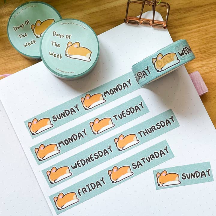 Tage der Woche Washi Tape für den Großhandel von Single Sploot