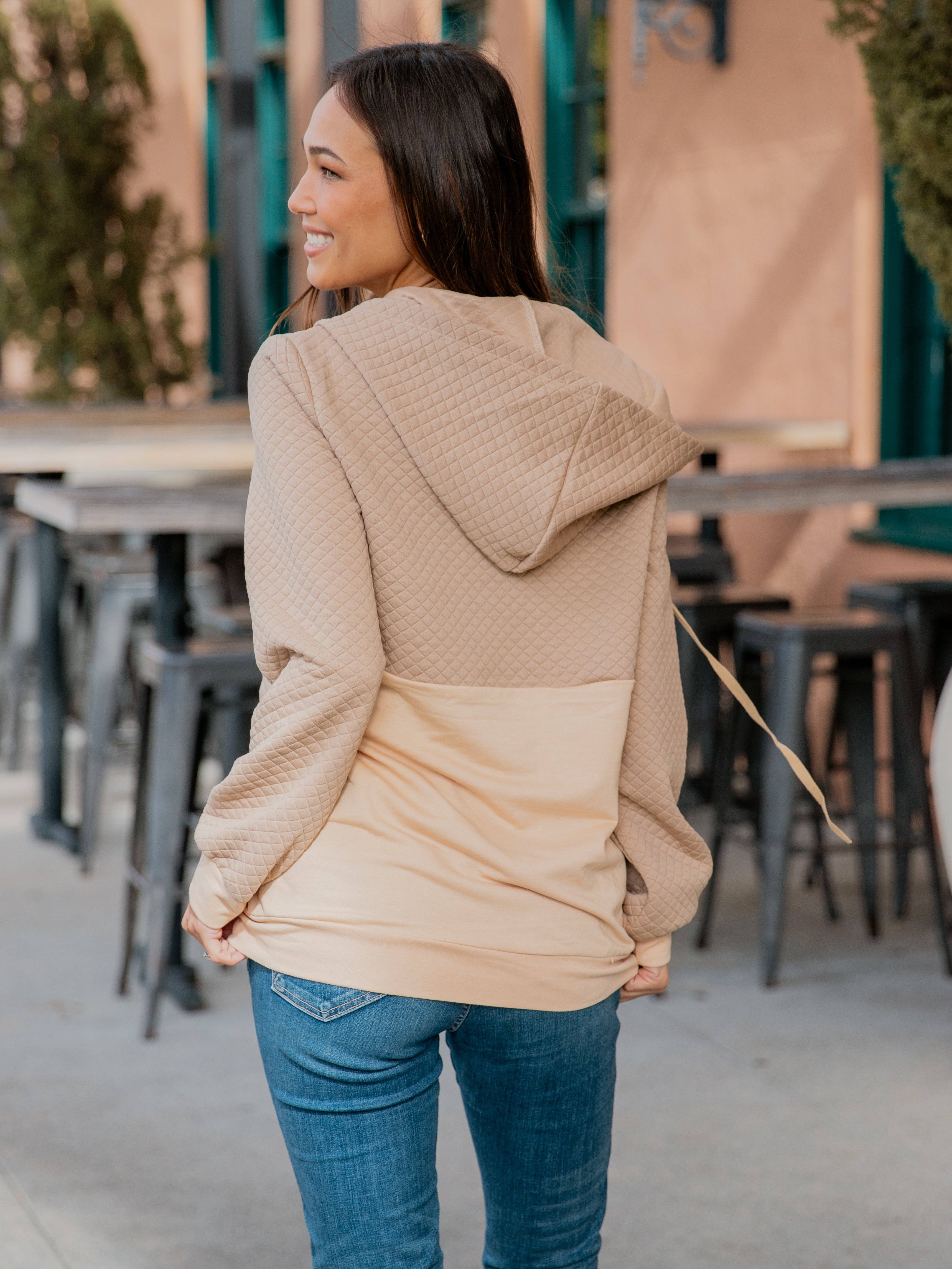 Tickled Teal - Wholesale Hoodie - Women's - Contrast Quilted Zip Up Hoodie10