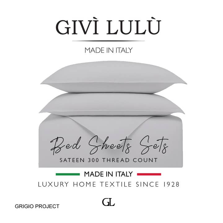 Solid 300 Thread Count - gray project - Sheet Set for wholesale by Givì Lulù by Vittorio Ursini & Son
