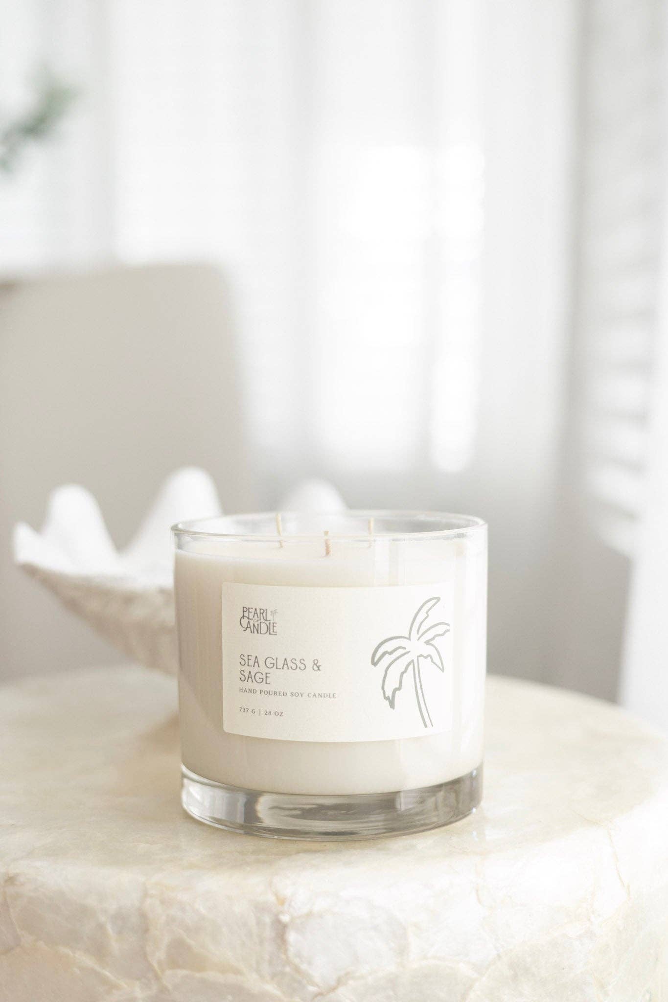 Pearl Candle Co. - Wholesale Jar/Filled Candle - Sea Glass & Sage Candle2