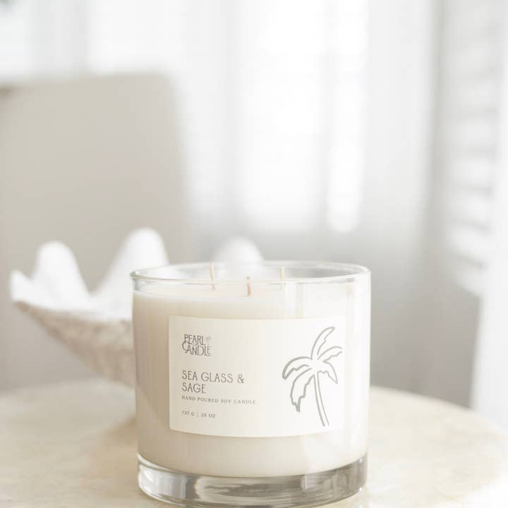 Pearl Candle Co. - Wholesale Jar/Filled Candle - Sea Glass & Sage Candle2