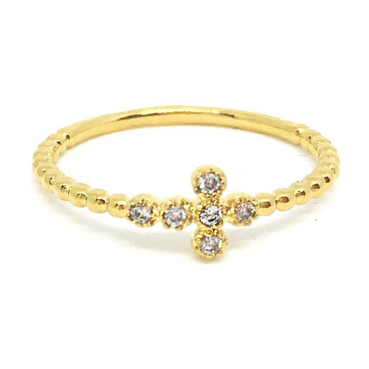 CZ Cross Ring for wholesale by Donna Italiana