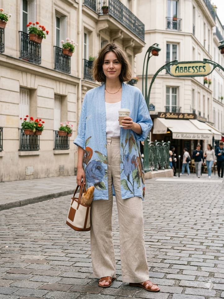 82801 JACKA I LIN MED FICKOR för wholesale av LINEN & COTTON HOUSE