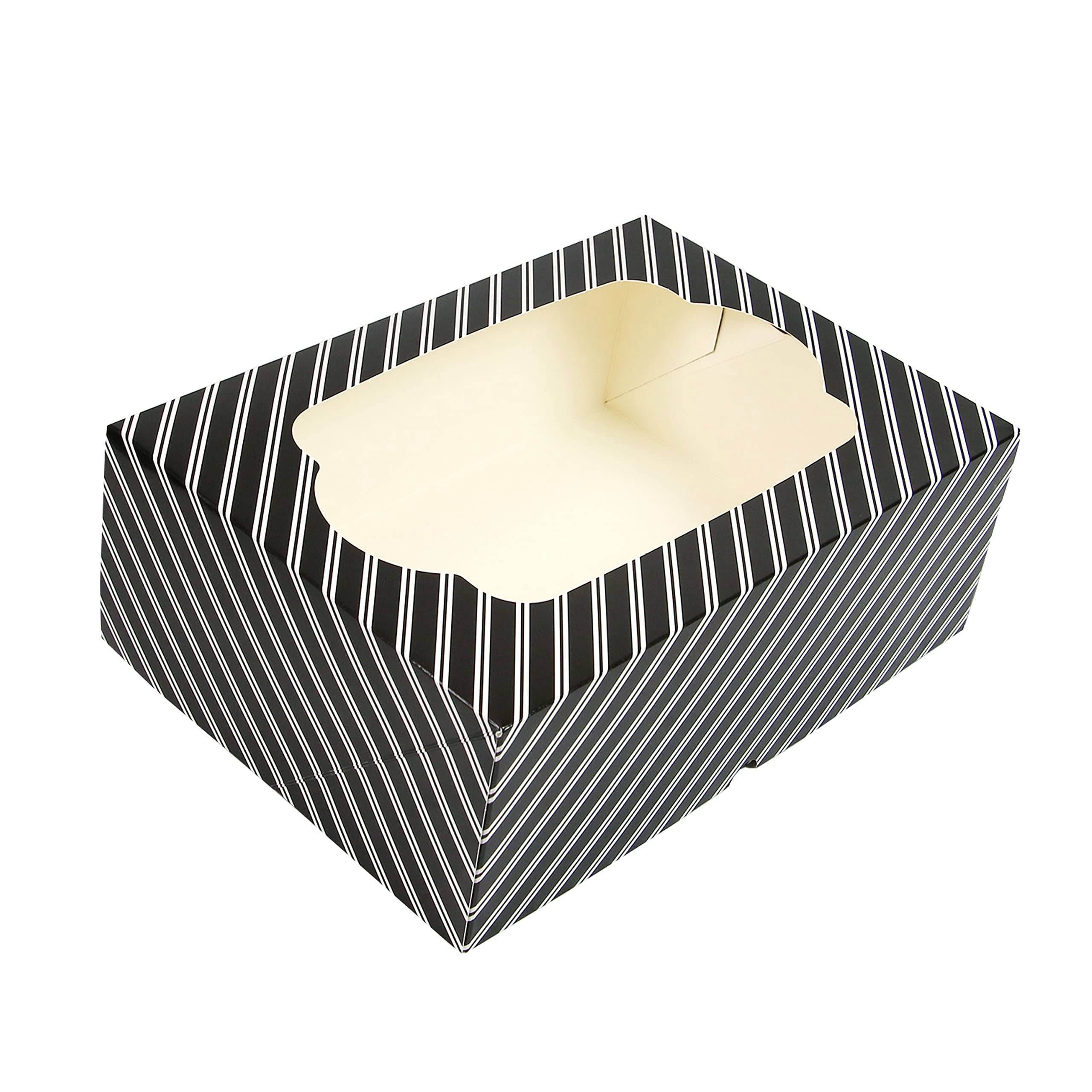 Global Sugar Art - Wholesale Cake Stand - Extra Deep Quarter Sheet Cake Box with Window, Auto-Popup, 14 x 10 x 5 Inches5