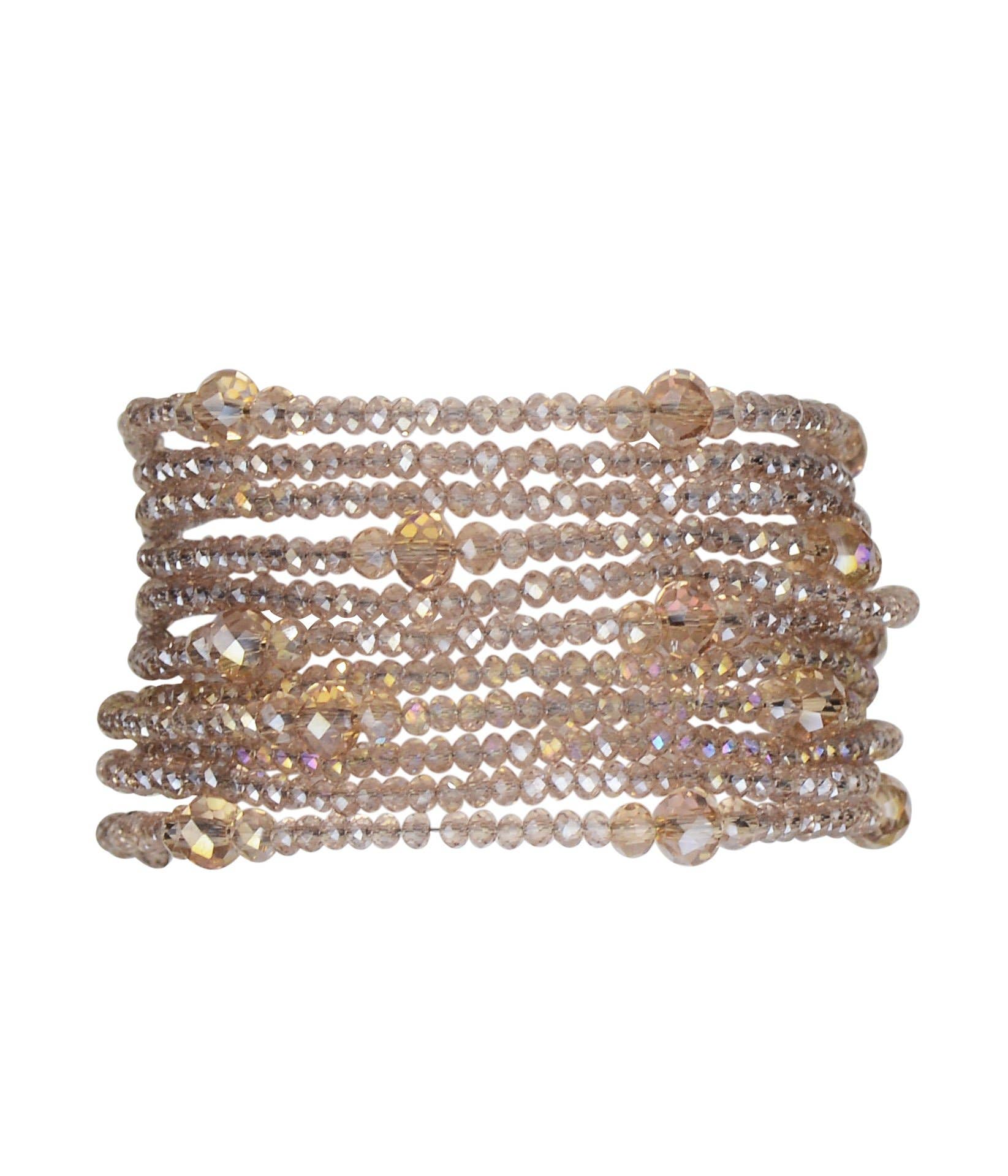 MILLIANNA - Wholesale Cuff Bracelet - Monica 1" Hand Beaded Cut Crystal Cuff Bracelet6