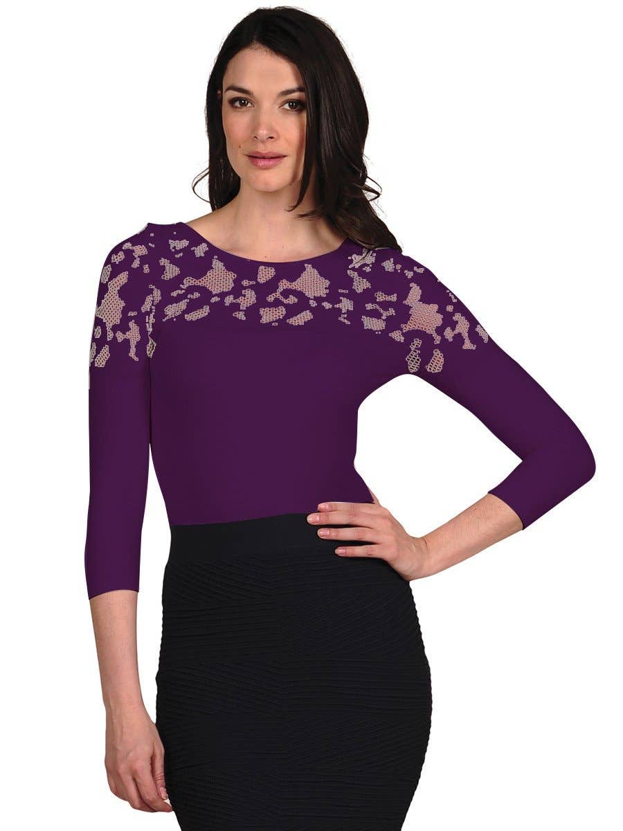 TINA Stephens Italy/Tees By Tina - Wholesale Knit Top - Women's - Crochet 3/4 Sleeve Top (503Q)4