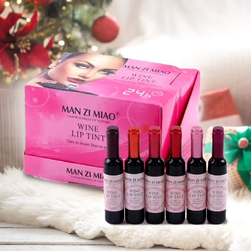 ASSORTED COLORS  ,,..._ Wine Bottle shape Lip Tint 24 hrs Valentine gift for wholesale on Faire14