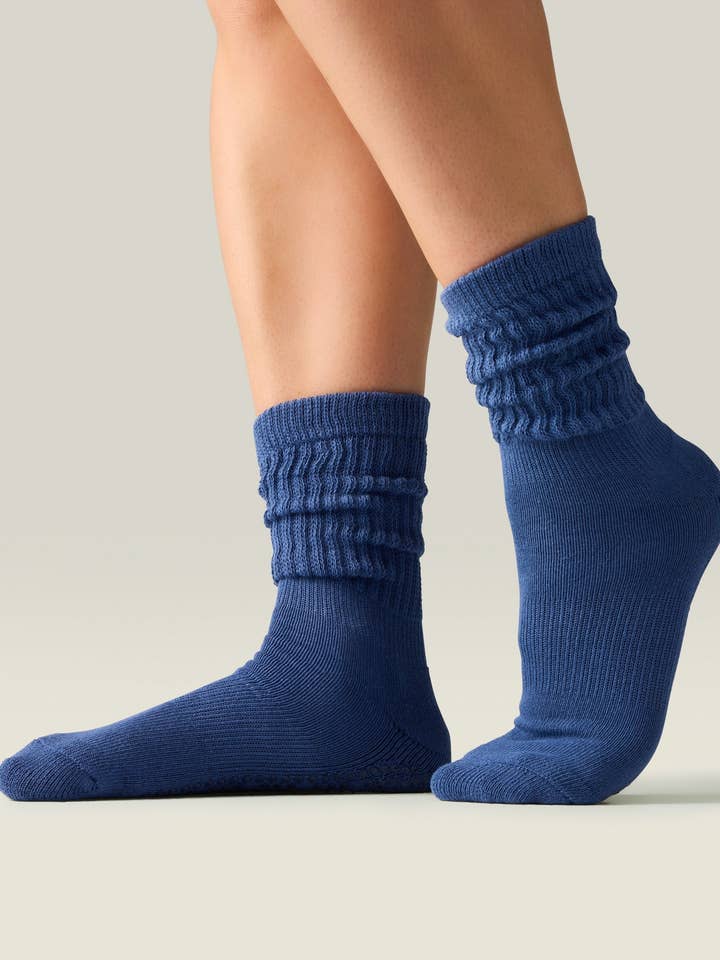 Scrunch Antislip Grip Sokken - Denimblauw voor wholesale door MoveActive
