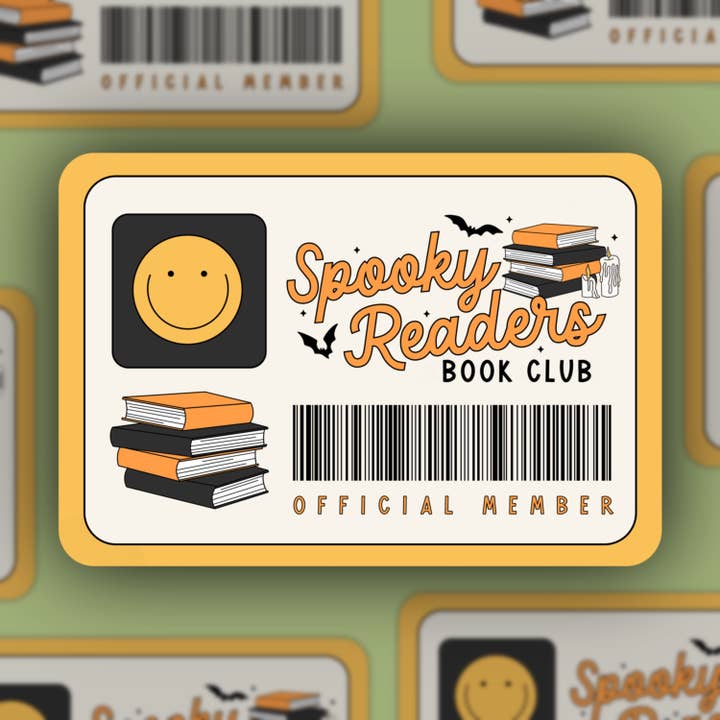 Spooky Reader Club-Mitgliedskartenaufkleber für den Großhandel von Sage and Virgo
