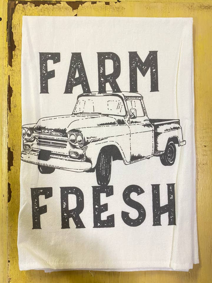 'Farm Fresh' Flour Sack Tea Towel for wholesale by Frayed